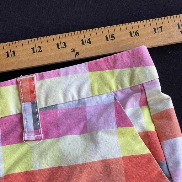 Hurley Juniors Short Shorts Size 9 Multicolor‎ Flat Front Low Rise Y2K Rainbow - Picture 8 of 10
